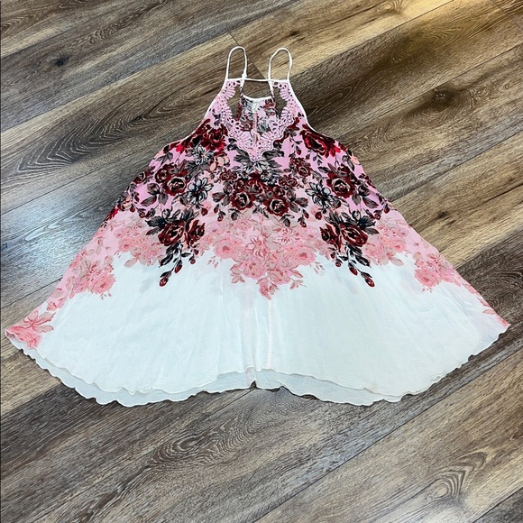 Free People “Floral Haze” Lace Trim Mini Slip Dress in “Tea Combo” 💕 - Picture 10 of 12